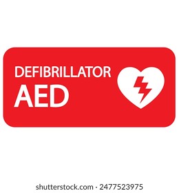 AED,automated external defibrillator aed sign with heart