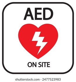 AED,automated external defibrillator aed sign with heart