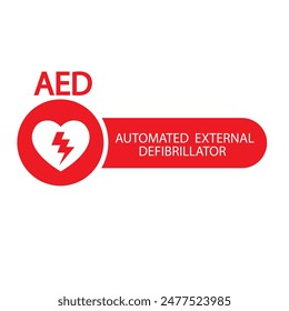 AED,automated external defibrillator aed sign with heart