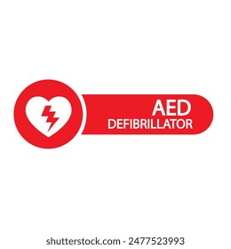 AED, automatisierter externer Defibrillator Aed-Zeichen mit Herz
