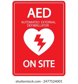 AED,automated external defibrillator aed sign with heart