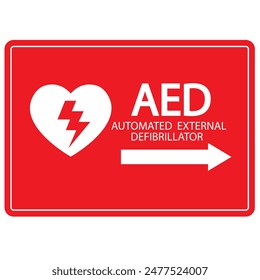 AED, automatisierter externer Defibrillator Aed-Zeichen mit Herz