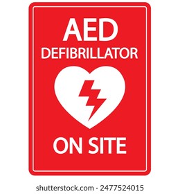 AED, automatisierter externer Defibrillator Aed-Zeichen mit Herz