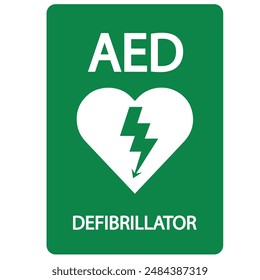 AED,automated external defibrillator aed sign with heart