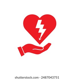 AED, automatisierter externer Defibrillator Aed-Zeichen mit Herz