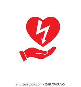 AED, automatisierter externer Defibrillator Aed-Zeichen mit Herz