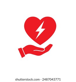 AED,automated external defibrillator aed sign with heart