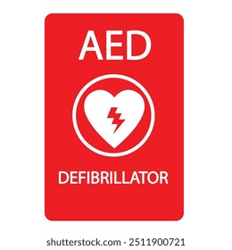 AED,sinal de aed desfibrilador externo automatizado com coração