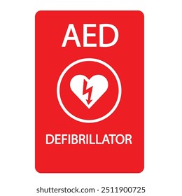 AED,sinal de aed desfibrilador externo automatizado com coração