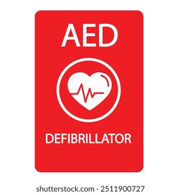 AED,sinal de aed desfibrilador externo automatizado com coração