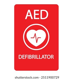 AED,sinal de aed desfibrilador externo automatizado com coração