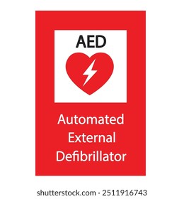 AED,sinal de aed desfibrilador externo automatizado com coração