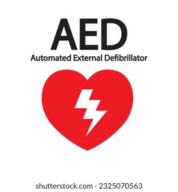 AED,automated external defibrillator flat vector icon
