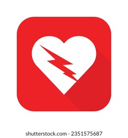 AED,automated external defibrillator flat vector icon