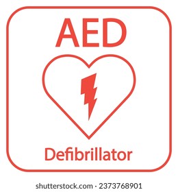 AED,automated external defibrillator flat vector icon