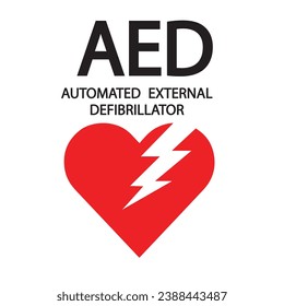 AED,automated external defibrillator flat vector icon