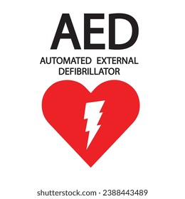 AED,automated external defibrillator flat vector icon