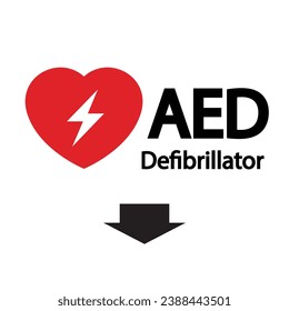 AED,automated external defibrillator flat vector icon
