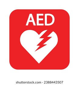 AED,automated external defibrillator flat vector icon