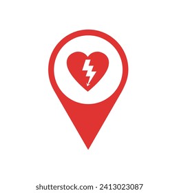 AED,automated external defibrillator flat vector icon
