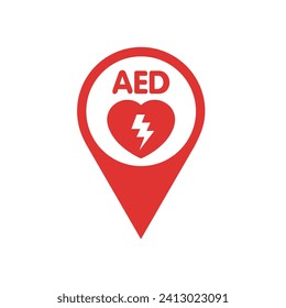 AED,automated external defibrillator flat vector icon