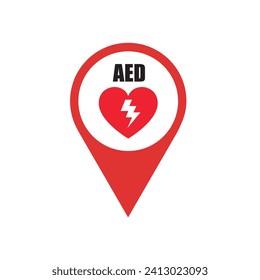 AED,automated external defibrillator flat vector icon