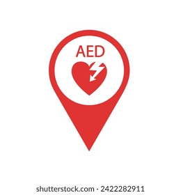 AED,automated external defibrillator flat vector icon
