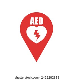 AED,automated external defibrillator flat vector icon
