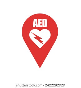 AED,automated external defibrillator flat vector icon
