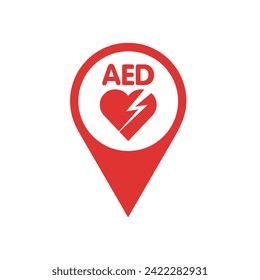 AED,automated external defibrillator flat vector icon