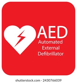 AED,automated external defibrillator flat vector icon
