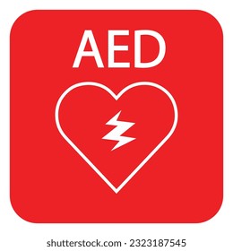 AED,automated external defibrillator symbol flat vector icon	
