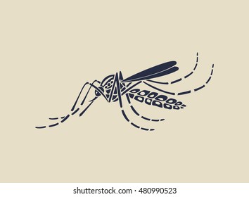 Aedes Aegypti mosquitoes logo vector icon