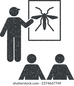 Aedes, Bewusstsein, Kampagne, Dengue, Symbol, Vektorgrafik im Stempelstil