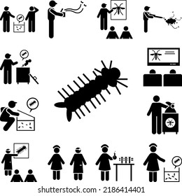 Aedes, fight, larvae, zika icon in a collection with other items