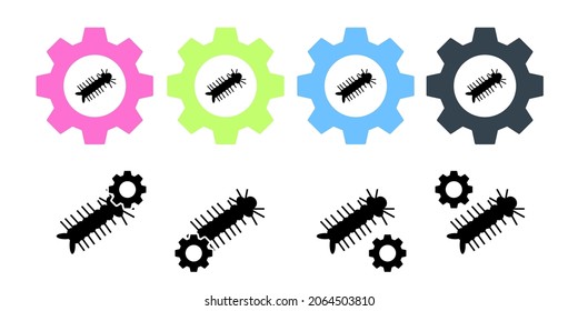 Aedes, fight, larvae, zika vector icon in gear set illustration for ui and ux, website or mobile application