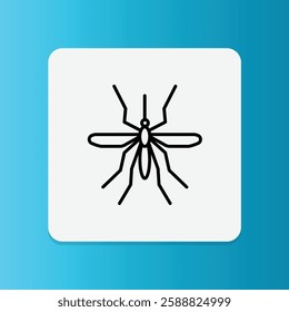 Aedes Mosquito icon.  Editable stroke. Vector illustration