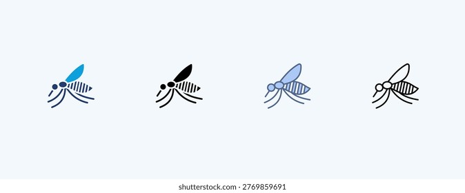 Aedes Mosquito Multiple Icon Illustration Vector