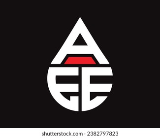 AEE Buchstaben Wassertropfen Form Logo Design. AEE Logo einfach Design.