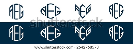 AEG letter logo set design
