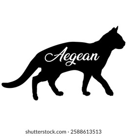 Aegean. cat silhouette, cat, cat breeds, logo, vector, silhouette,  animal, illustration, icon, sign, design, black, symbol, pet, love
