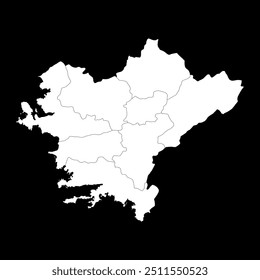 Aegean region map, administrative divisions of Turkey. Vector illustration.
