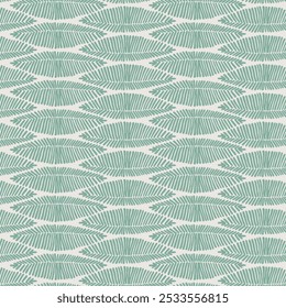 Fondo de textura de lino geo estampado de tono verde azulado del Egeo. Efecto de tela de decoración para el hogar de estilo de vida costero de verano. Mar verde lavar grunge angustiado moteado rejilla. Patrón inconsútil textil decorativo
