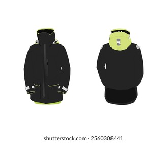 Aegir Ocean Jacket Ultimate Waterproof Protection Durability Comfort for Extreme Marine Adventures Vector, Art For Free EPS Download