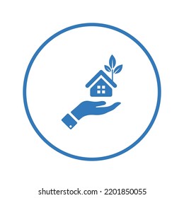 Aegis, conservancy, conserving icon. Blue color design.