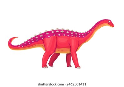 Aegyptosaurus dinosaurio prehistórico. El saurópodo de tamaño mediano Vector de dibujos animados vivió en egipto durante el período cretácico temprano. Reptil rojo y naranja con cuello largo, cola y espinas en la espalda