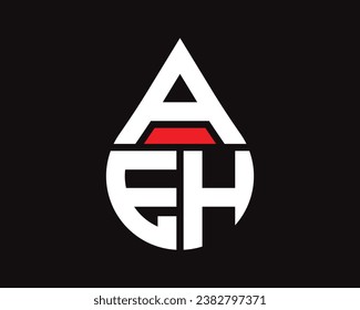 AEH letter water drop shape logo design. AEH drop logo simple design.