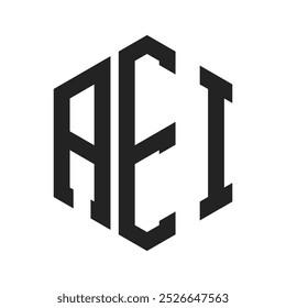 AEI Logo Design. Initial Letter AEI Monogram Logo using Hexagon shape