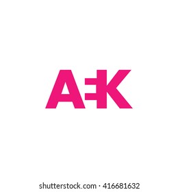 AEK Logo. Vector Graphic Branding Letter Element. White Background