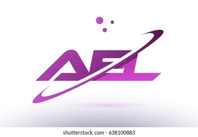 ael a e l  alphabet letter logo combination purple pink creative text dots company vector icon design template